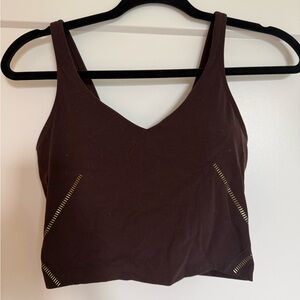 lululemon athletica Brown Align Tank Top with Gold Stitching